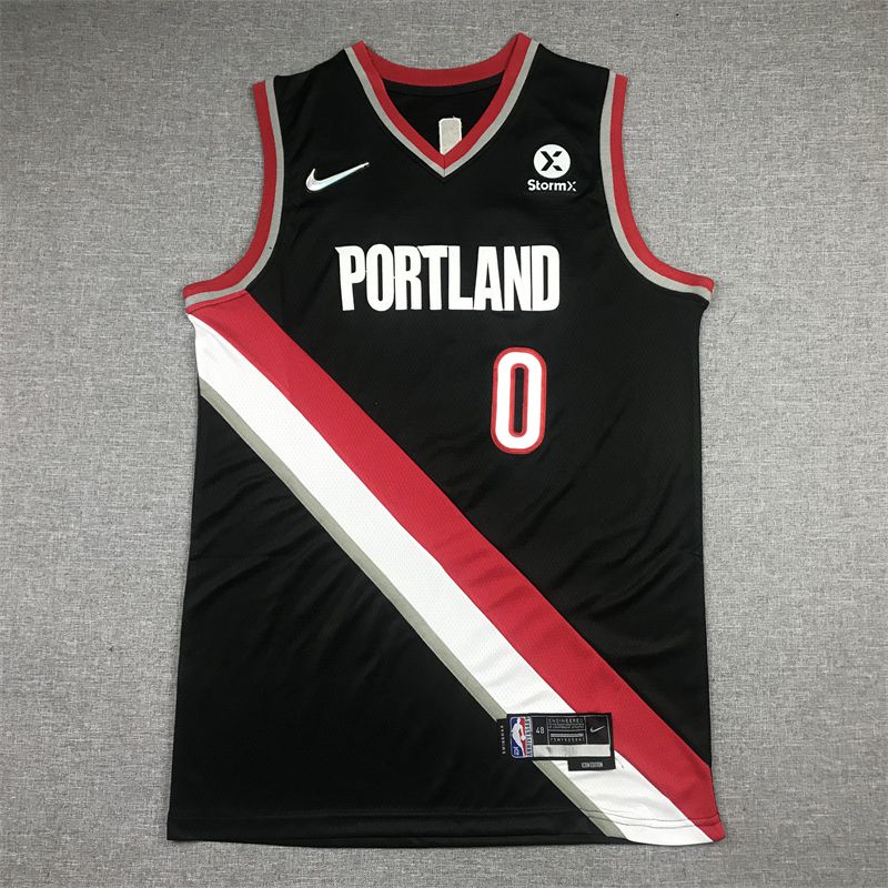 Men Portland Trail Blazers 0 Lillard Black Nike 2022 Game NBA Jersey